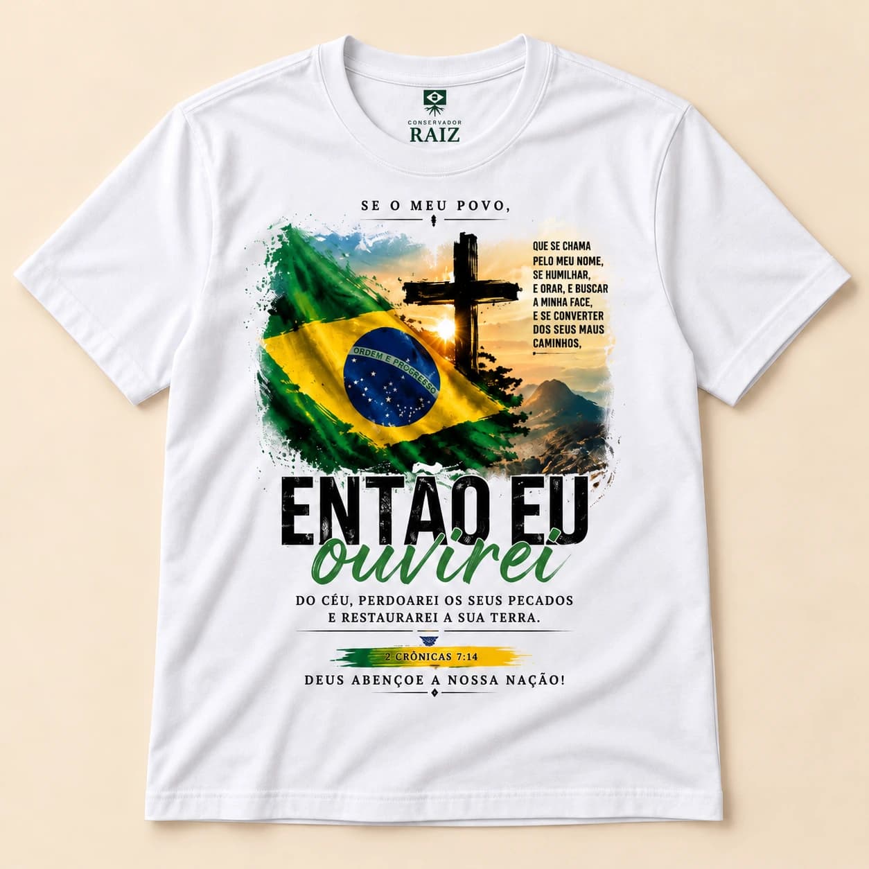 Camiseta Brasil Cristã — 2 Crônicas 7:14